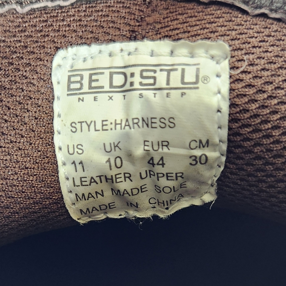 BED STU Harness Boots Mens 11 Ankle Moto Biker Distressed Leather Slip On Goth - Picture 12 of 12